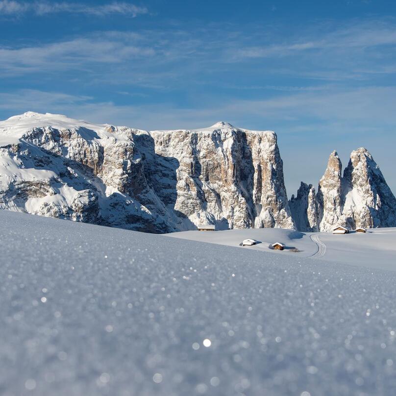 Schlern covered with snow
